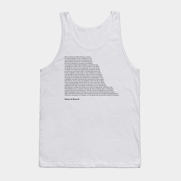 Simone de Beauvoir Quotes Tank Top by qqqueiru